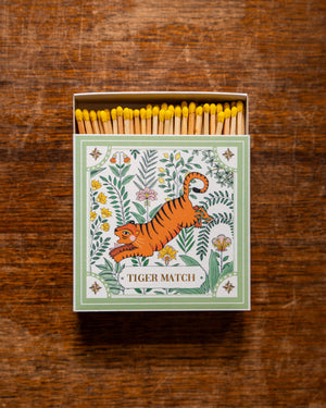 Archivist Green Tiger Matches in Square Matchbox