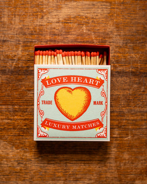 Archivist Love Heart Matches in Square Matchbox