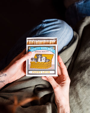 Archivist Puppy Love Matches in Square Matchbox