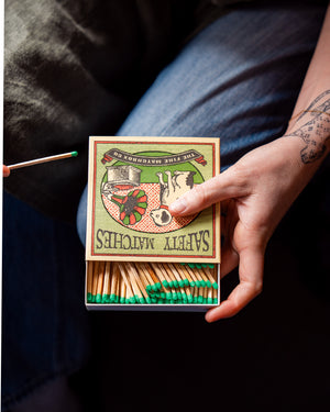 Archivist Dog and Gramaphone Matches in Square Matchbox
