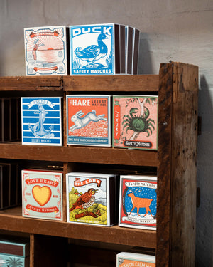 Archivist Two Elephants Matches in Square Matchbox