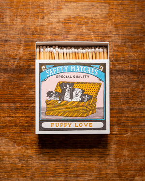 Archivist Puppy Love Matches in Square Matchbox