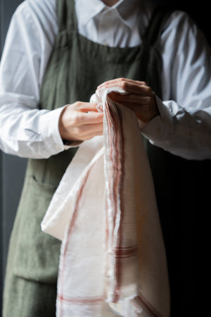 Auntie Oti Brown & White Border Towel