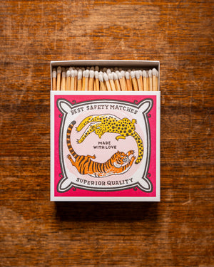 Archivist Chasing Big Cats Matches in Square Matchbox