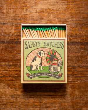 Archivist Dog and Gramaphone Matches in Square Matchbox