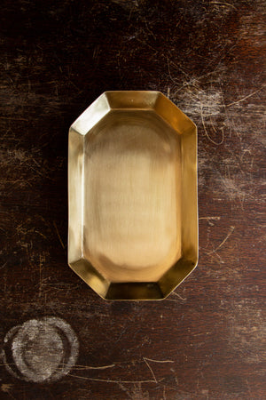 Fog Linen Work Brass Plate Long Octagonal