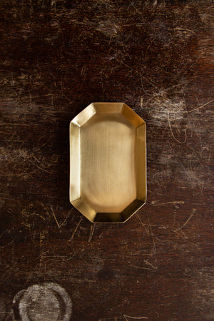 Fog Linen Work Brass Plate Long Octagonal