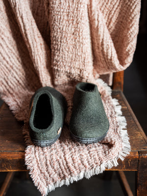 Glerups Wool The Black Rubber Slip-On