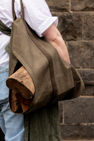 Waxed Canvas Log Carrier
