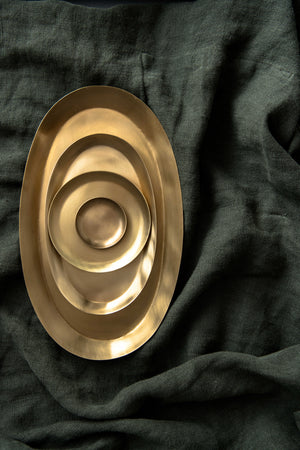 Fog Linen Work Brass Tray Oval