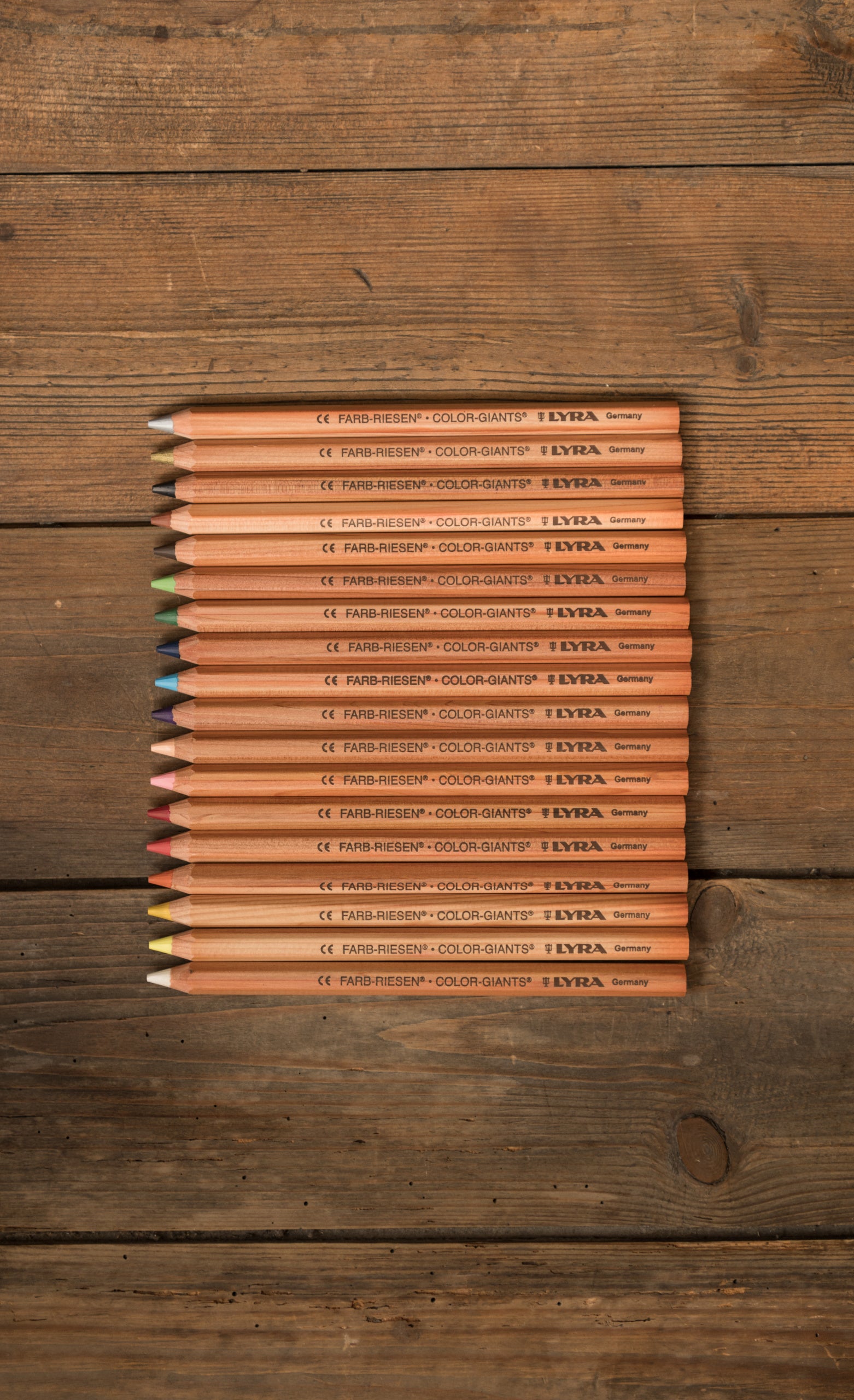 Lyra Color Giants Unlacquered Pencils - 12 Assorted Colors