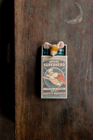 Maileg Mouse Super Hero in Matchbox