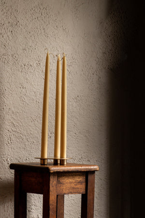 Queen B Dipped Beeswax Dinner Candles 45cm