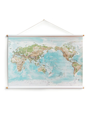 Milligram Studio World Canvas Map LRG 1.75 x 1.2m