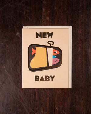 1973 Bureau Alice Greeting Card Sardines New Baby