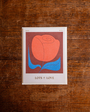 1973 Darling Clementine Greeting Card Rose Lots of Love