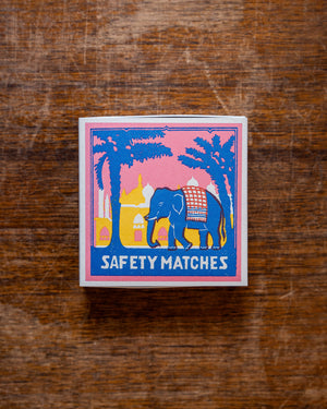 Archivist Pink Elephant Matches in Square Matchbox