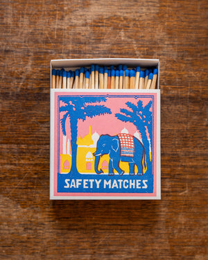 Archivist Pink Elephant Matches in Square Matchbox