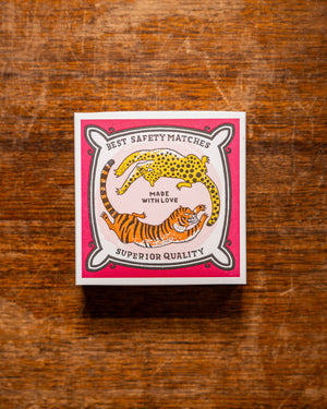 Archivist Chasing Big Cats Matches in Square Matchbox