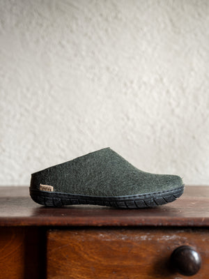 Glerups Wool The Black Rubber Slip-On