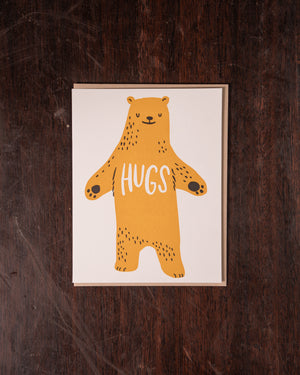 Hello Lucky Bear Hug Greeting Card