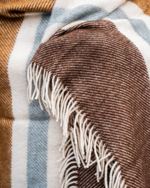 Klippan Gotland Stripe Wool Midi Blanket Walnut