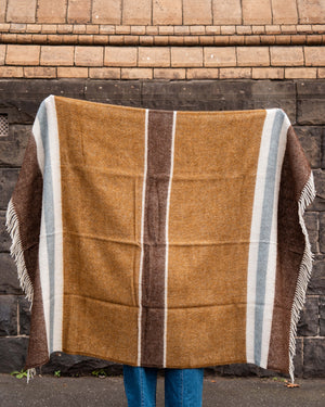 Klippan Gotland Stripe Wool Midi Blanket Walnut
