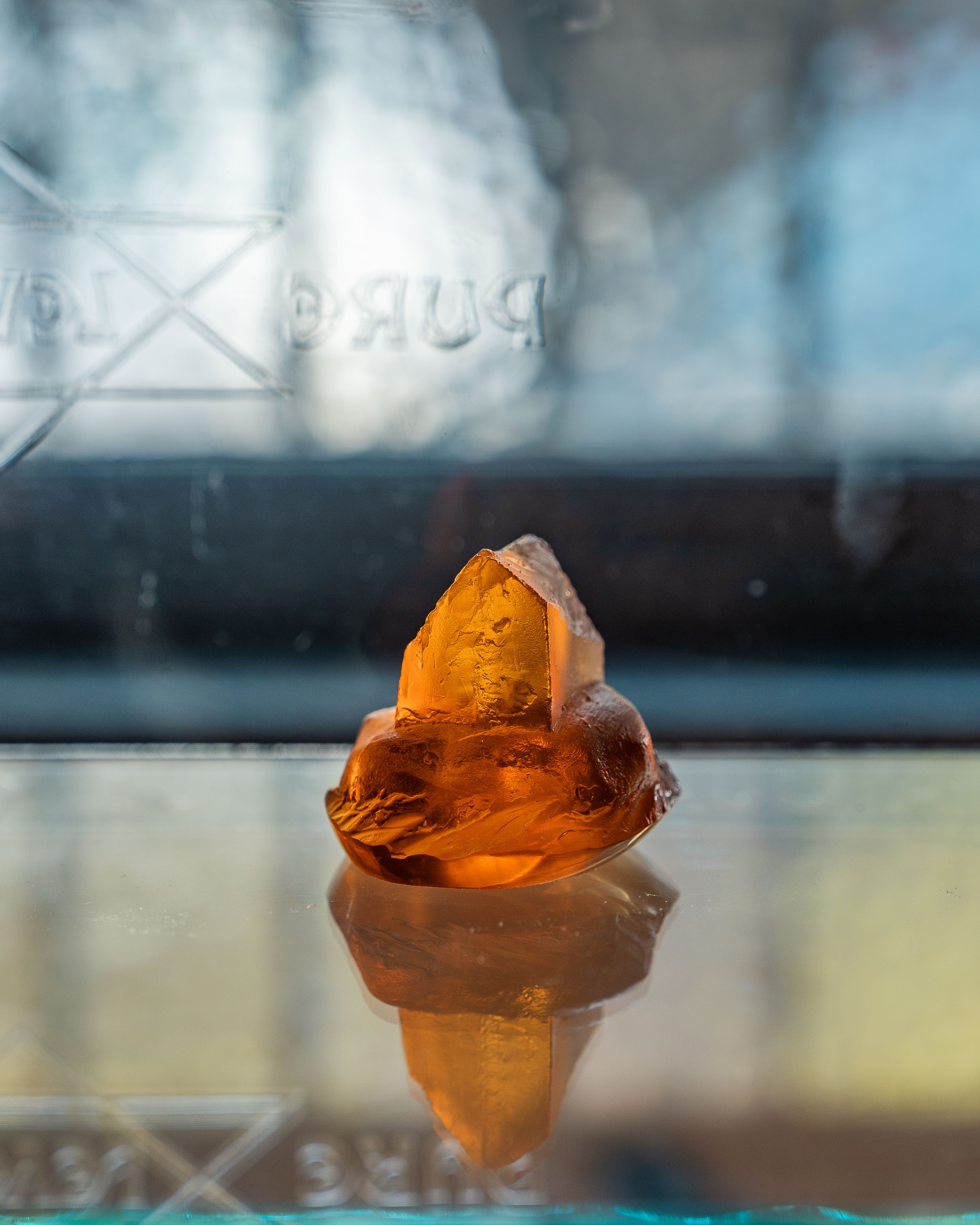 Island Homes Glass Sculpture - Orange