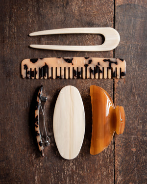 Machete French Hair Pin Alabaster – image 2