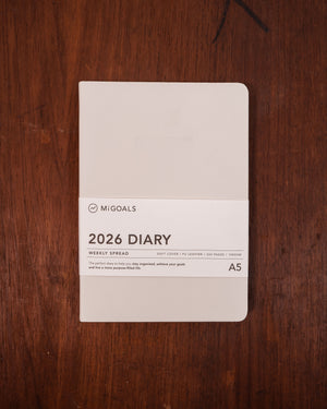 MiGoals 2026 Classic Diary A5 Soft Cover Vanilla