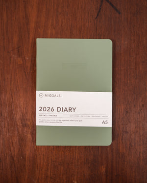 MiGoals 2026 Classic Diary A5 Soft Cover Sea Green