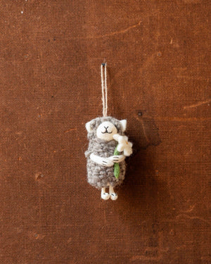 Pashom Christmas Sheep With Flower Ornament