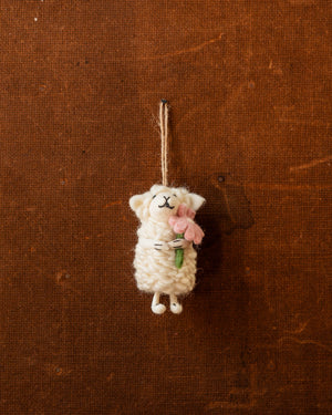 Pashom Christmas Sheep With Flower Ornament