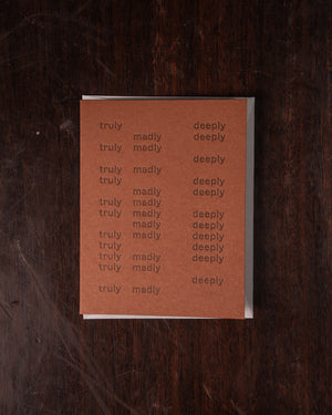 Short Talk Truly Madly Deeply Greeting Card