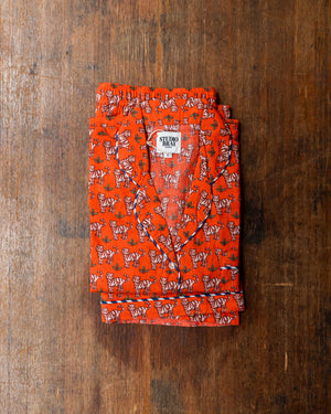 Studio Brai Verana Womens Ss Pyjama Red Tiger