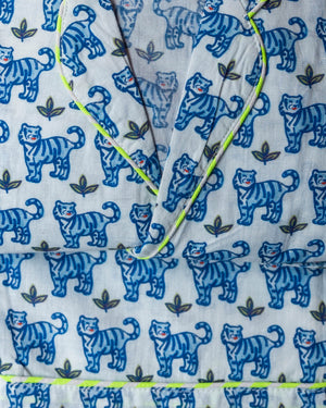 Studio Brai Mens Jon Pyjamas Blue Tiger