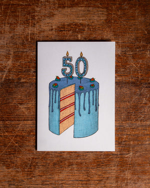 The Nonsense Maker Fiftieth Birthday Cake Card