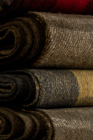 Vintage Grey Wool Blend Blanket