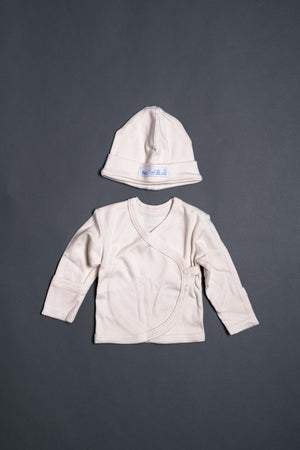 Fog Linen Work Organic Cotton Baby Cap & Cardigan