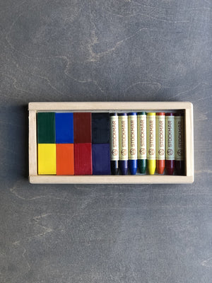 Stockmar Crayons Blocks and Sticks (Wooden Box)