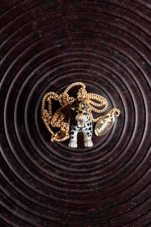 And Mary Leaping Leopard Necklace