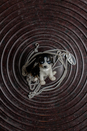 And Mary Collie Pup Dog Necklace