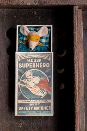 Maileg Mouse Super Hero in Matchbox