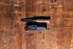 Opinel N°08 Stainless Steel Knife + Sheath Set